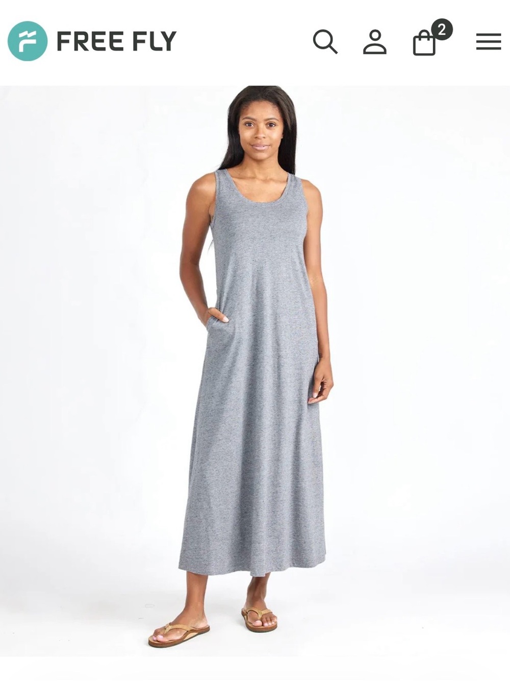 Free Fly Apparel Women's Bamboo Heritage Midi Dress Size Medium NWT